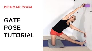 Gate pose tutorial  Parighasana  Iyengar Yoga [upl. by Eikcuhc]