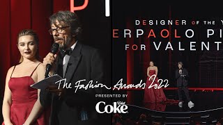 Pierpaolo Piccioli Wins Designer of The Year  The Fashion Awards 2022 Served by Diet Coke [upl. by Asare490]