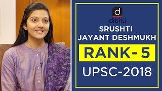 UPSC Topper Mock Interview Srushti Jayant Deshmukh Rank 5 CSE 2018 [upl. by Luo]