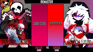 KillerSans Vs CrossSans Power Levels Remake [upl. by Odla]