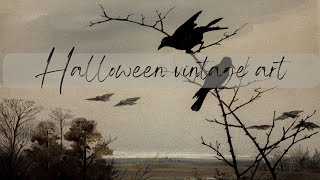 HALLOWEEN ART TV SCREENSAVER Spooky Vintage art painting for your TV NO SOUND 4K Slideshow [upl. by Vasiliu]