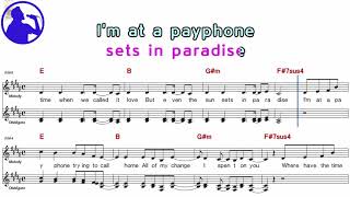 Maroon 5  Payphone karaoke sheet music for playerschordchorusLyrics addYe karaoke [upl. by Aznarepse323]