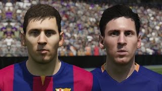 FIFA 16 vs FIFA 15 Faces FC Barcelona Messi Suarez Neymar [upl. by Allrud]