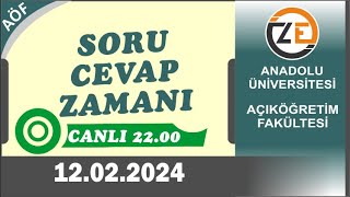 AÖF 12022024 Canlı  Dersler Ekampüse Yüklendi [upl. by Doggett]