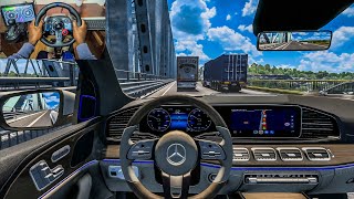 MercedesBenz GLS Maybach 2023  ETS2 150  Euro Truck Simulator 2 Steering Wheel Gameplay  4K [upl. by Auhsohey]