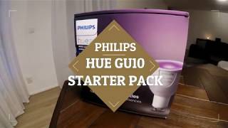 Philips HUE GU10 starterpack unboxing installation amp preview [upl. by Karb]