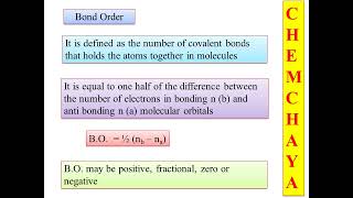 RCUNEPChemistryII SEMChemical bondingCovalent bondingBOND ORDERStability ampMagnetic property [upl. by Chin]