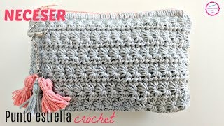 COMO TEJER NECESER CROCHET EN PUNTO ESTRELLA [upl. by Kamila381]