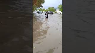 storm Dumps Heaviest Rain Ever Recorded in Desert Nation of uae ytshort news [upl. by Garnett]