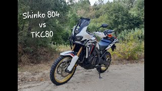 Comparativo Pneus Adventure  Shinko 804 vs Continental TKC80  AfricaTwin CRF1000L [upl. by Stephi]