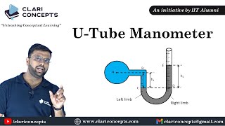 Pressure Measurement using U Tube Manometer  Hindi [upl. by Kenney]