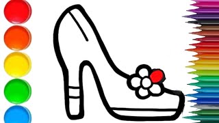 How To Draw and colour Heels Easy For Kids and Toddlers [upl. by O'Connell]