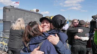 History made as HMCS Chicoutimi returns to CFB Esquimalt [upl. by Ontine]