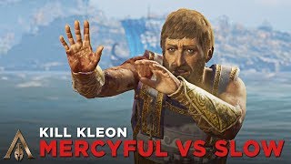 Kill Kleon Merciful vs Slow Death Boss Fight  Assassins Creed Odyssey [upl. by Torey]