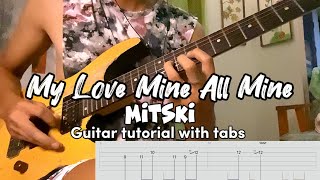 Mitski  My Love Mine All Mine Guitar loop tutorial with tabs [upl. by Ahtibbat]