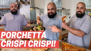 PORCHETTA CRIPSI CRIPSI  CRISPY PORCHETTA  CWPWRDD EPIC CHRIS [upl. by Halihs]