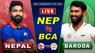 NEPAL VS BARODA CRICKET MATCH  SMS FRIENDSHIP CUP 2024  Live Score amp Commentary [upl. by Kerek]