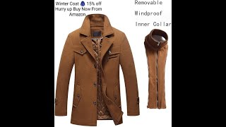 Lavnis Mens Winter Wool Coats Slim Fit Single Breasted Trench Jacket Wintercoat viralvideo [upl. by Emmalyn710]