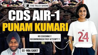 CDS AIR1 Punam Kumari  NO COACHING  Recommended First Attempt  200 CDS TOTAL MARKS Ep201 [upl. by Breen]