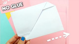 HOW TO MAKE PAPER ENVELOPE EASY AND GLUEFREE  LOVELY ART DIY [upl. by Sula545]