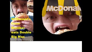 McDonalds Employee Eats Double Big Mac in 60 Seconds [upl. by Eelta95]