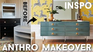 HOW TO PAINT WOOD FURNITURE WITHOUT SANDING OR PRIMING  ANTHROPOLOGIE LOOK FOR LESS  ONE STEP DIY [upl. by Arihsak]