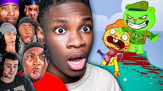 MAKING YOUTUBERS WATCH HAPPY TREE FRIENDS FOR 6 HOURS [upl. by Favian]