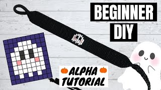 BEGINNER ALPHA TUTORIAL GHOST FRIENDSHIP BRACELET TUTORIAL  Alpha Pattern Walkthrough [upl. by Imailiv]