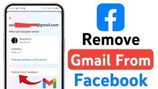 Facebook Se Email id Kaise Remove Kare  How to Remove Gmail from Facebook [upl. by Arundell]