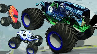 Octonber Zombie Grave Digger MONSTER JAM Freestyle High Speed Jumps  BeamNGDrive [upl. by Annekcm]