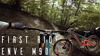 RIDING A BRAND NEW TRAIL  Enve m90 first ride  Windrock Bike Park [upl. by Arelus]