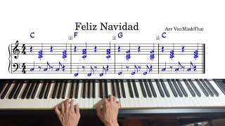 306 Feliz Navidad 流行節奏鋼琴簡易Pop版Piano Cover [upl. by Arbba]