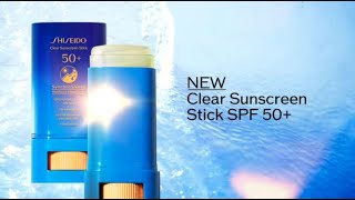 Introducing The New Synchro Shield Clear Sunscreen Stick SPF 50  Shiseido [upl. by Sacul]