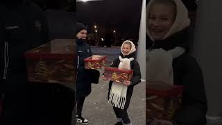 Vasilisa Kaganovskaya and Maxim Nekrasov receiving gifts from fan [upl. by Ajin]