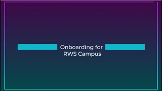 Welcome to RWS  RWS Campus onboarding video [upl. by Esorylime]