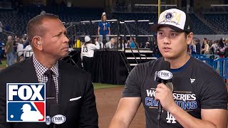 Shohei Ohtani joins MLB on Fox crew to discuss Dodgers winning the 2024 World Series [upl. by Naxor]