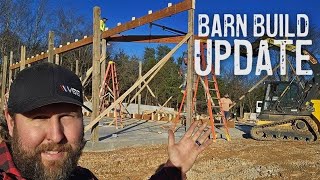 Framing Trusses and WE HAVE A ROOF Barn Build  Part 2 [upl. by Maighdiln574]