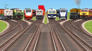 Eights Trains Crossings From X Curves Railroad Tracks  train simulator 2024 [upl. by Bathilda]