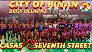 CITY OF BIÑAN LAGUNA BRGY DELAPAZ CASAS VS SEVENTH STREET 18U OPEN LEAGUE [upl. by Abocaj]