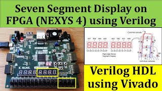 How to Create 7 Segment Controller in FPGA using Verilog  FPGA Programming in Vivado Nexys 4 FPGA [upl. by Scriven]