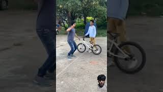 BMX stunt vs Bike stunt😂🤣😂farazstuntrider bikestunt bmx [upl. by Elle905]