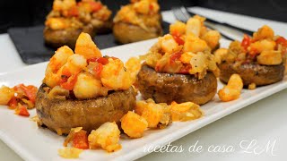 CHAMPIÑONES RELLENOS RECETA FÁCIL Y RÁPIDA [upl. by Lida]