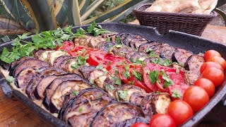 Eggplant and pumpkin food in summer  Delicious summer food in nature [upl. by Oinafipe664]