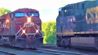 Canadian Pacific Train Meets CSX Train [upl. by Hacissej]