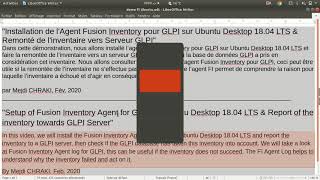 InstallationSetup Fusion Inventory Agent suron Ubuntu Desktop amp mettre à jourUpdate GLPI Database [upl. by Iadahs577]