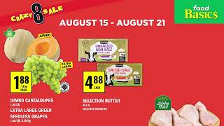 Food Basics  Crazy 8 Sale  Flyer From Aug 15 to Aug 21 2024 [upl. by Anaili]