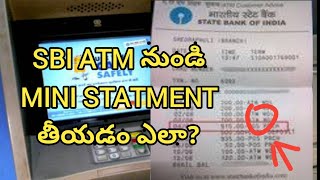 How to Get Mini Statement From SBI ATM  Tech Pe [upl. by Ecinev950]