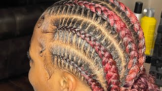 How to do 6 feedin stitch braids [upl. by Nataline708]