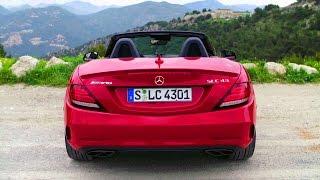 MercedesAMG SLC 43 color fire opal Test drive in Côte d’Azur [upl. by Phelia]