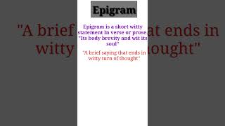 EPIGRAM  definition  examples in very easy language [upl. by Nimrahc]